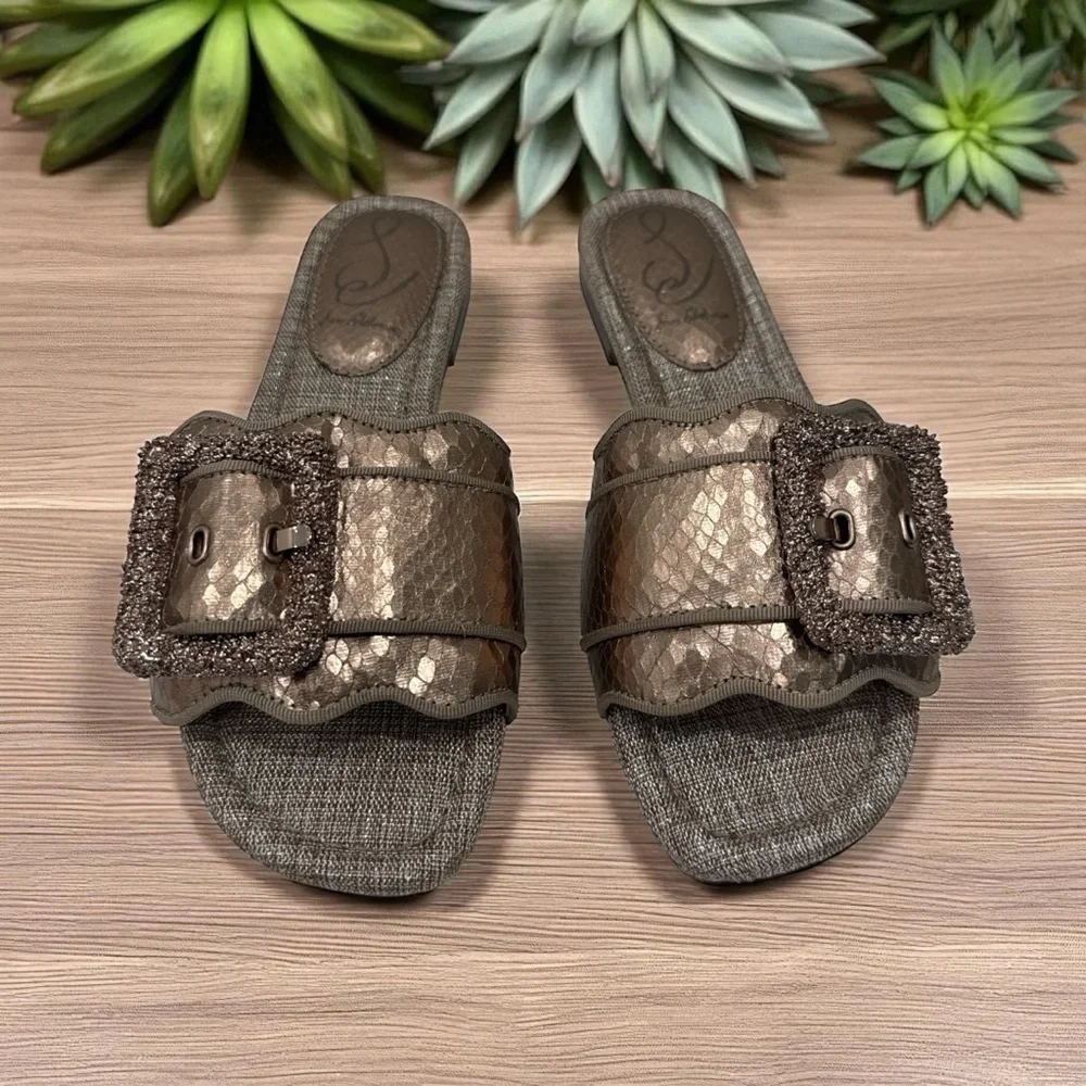 Sam Edelman Bambi 2 Snakeskin Embossed Slide Sandal (Women) Size 6.5